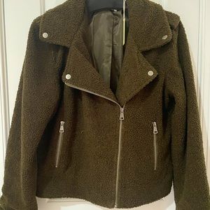 Ladies faux fur bomber jacket